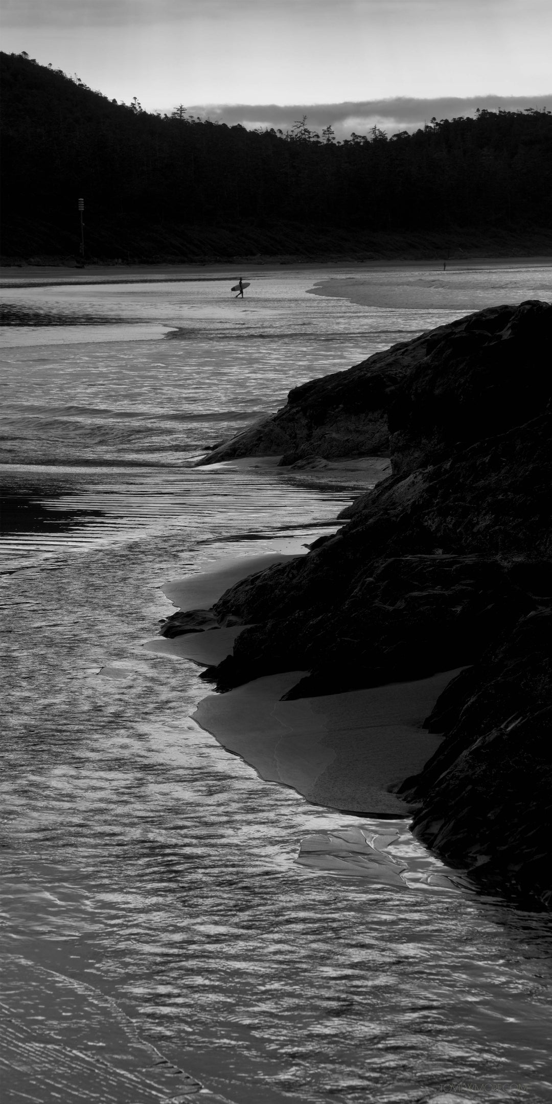 "Lone Surfer Schooners Beach" 12x24 Limited Edition 2nd of 3